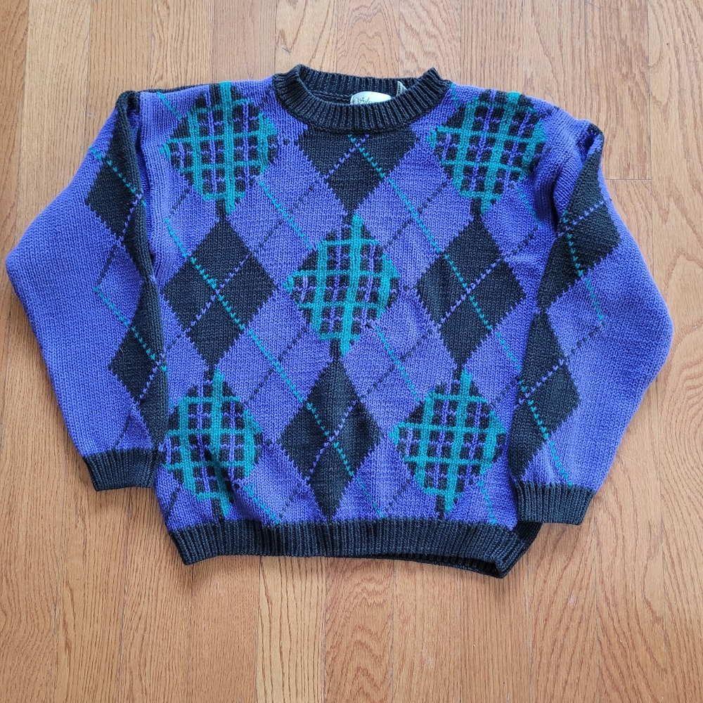 Silvercord Vintage 80's Pullover Crewneck Long Sleeve Cotton Ramie Knit Sweater